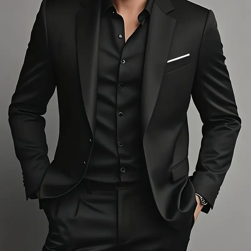 Men's Two-Button Suit Set Slim Fit Jacket and Pants, Versatile for Business, Casual Wear and Parties, Ideal for Young Professionals and Gifts, Tailored Suit Set