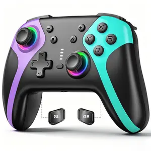 Pro Wireless Controller for Switch 2/Switch/PC/Windows/iOS/Android,Hall Effect No Drift,Programmable Back Paddles RGB Turbo Vibration Gyro 15H Battery Gamepad