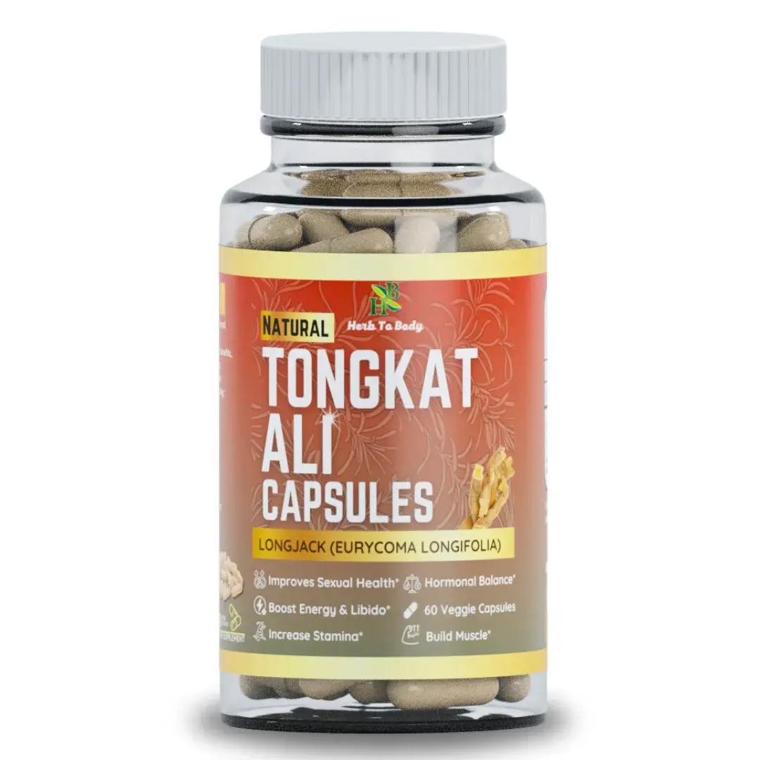 Herb To Body Natural Tongkat Ali Capsules | Longjack (Eurycoma Longifolia) | 60 Capsules | Vegan