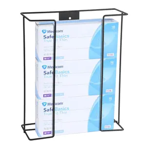 Metal Glove Holder for Wall Mount(3 Tiers),Glove Box Holder Wall Mount for Restaurants,Black  Glove Holder with Mounting Accessories Included