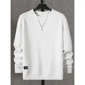 Men's Fashion Crew Neck Casual Long Sleeve Sweatshirt, Stylish Round Neck Pullover for Daily Wear, Comfortable and Trendy Design