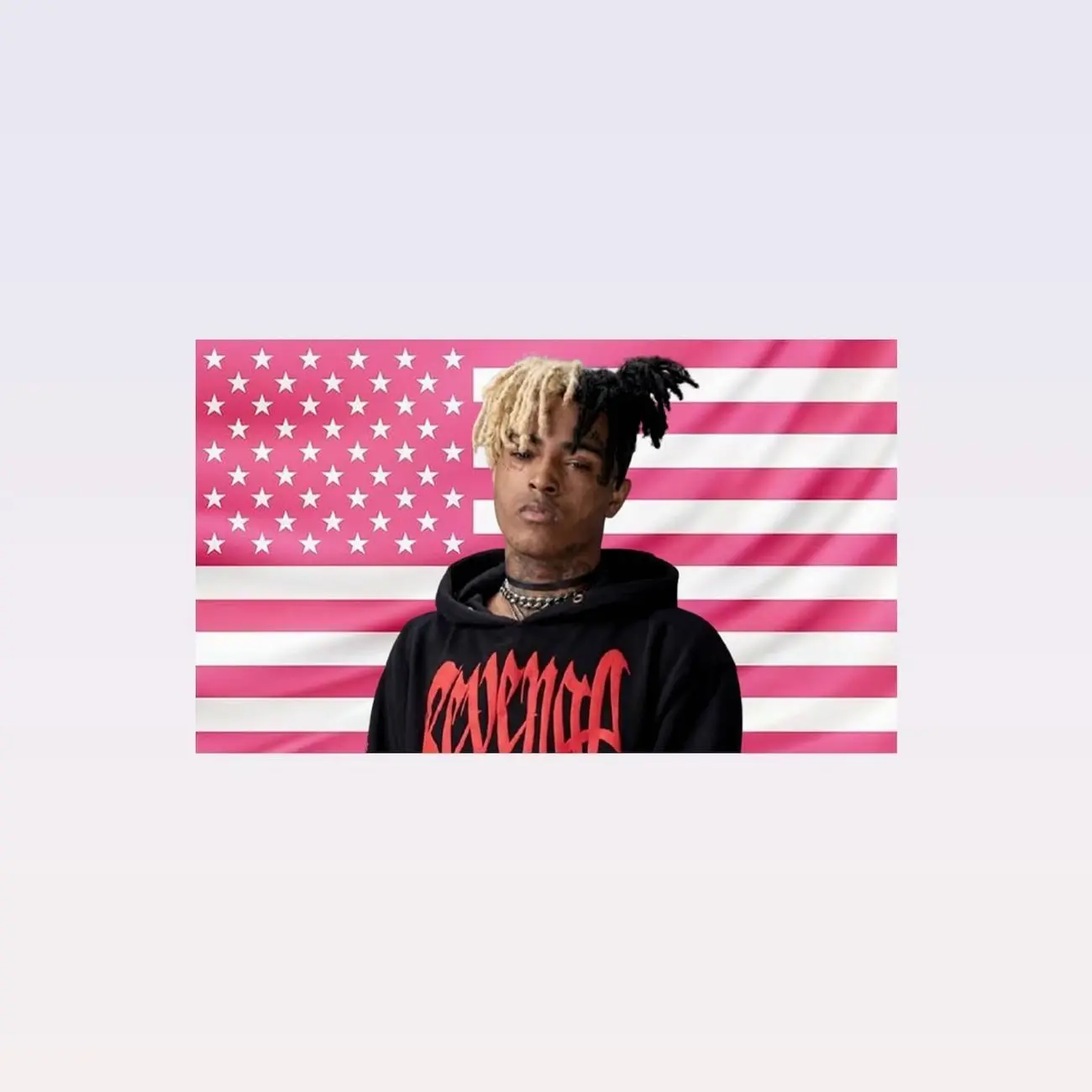 XXXTentacion Pink American Flag Tapestry – Rapper Wall Art | Music Fan Decor | Aesthetic Pink Flag | Hip Hop Lover Gift