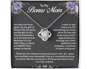 Bonus Mom Gift - Step Mom Necklace with Meaningful Message Card Inside, Step Mom Wedding Gift, Mother's Day Gift