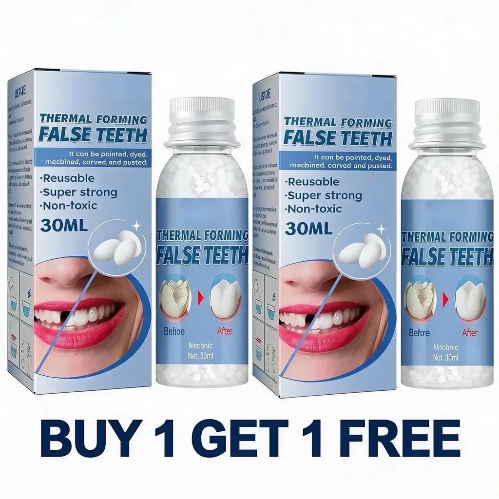 Moldable False Teeth Beads, Temporary Tooth Repair Kit, DIY Denture Filling Material for Missing Teeth and Tooth Gaps, Thermal Forming Denture Repair Beads