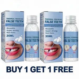 Moldable False Teeth Beads, Temporary Tooth Repair Kit, DIY Denture Filling Material for Missing Teeth and Tooth Gaps, Thermal Forming Denture Repair Beads