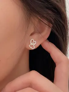 Heart Design Stud Earrings, Fashionable Textured Earrings for Women for Party, Daily Clothing Decor, Trendy All-match & Exquisite Jewelry for Birthday Gift, Trendy Fashionable Accessories, Heart Shaped Earrings, Studs Earrings
