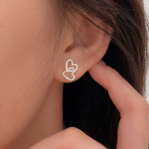Heart Design Stud Earrings, Fashionable Textured Earrings for Women for Party, Daily Clothing Decor, Trendy All-match & Exquisite Jewelry for Birthday Gift, Trendy Fashionable Accessories, Heart Shaped Earrings, Studs Earrings, Valentines Day Jewelry
