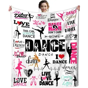 Dance Blanket Gifts for Girls Women Soft Cozy Flannel Dancer Throw Blanket Bedding Gifts for Dance Lovers Teen Girls Women Teachers