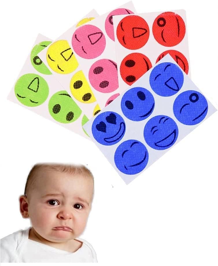 Mosquito Repellent Patches with Essential Oils for Kids & Adults Emoji Shapes DEET-Free Plant-Based Bug Protection Badges for Family Camping Travel & Outdoor Fun