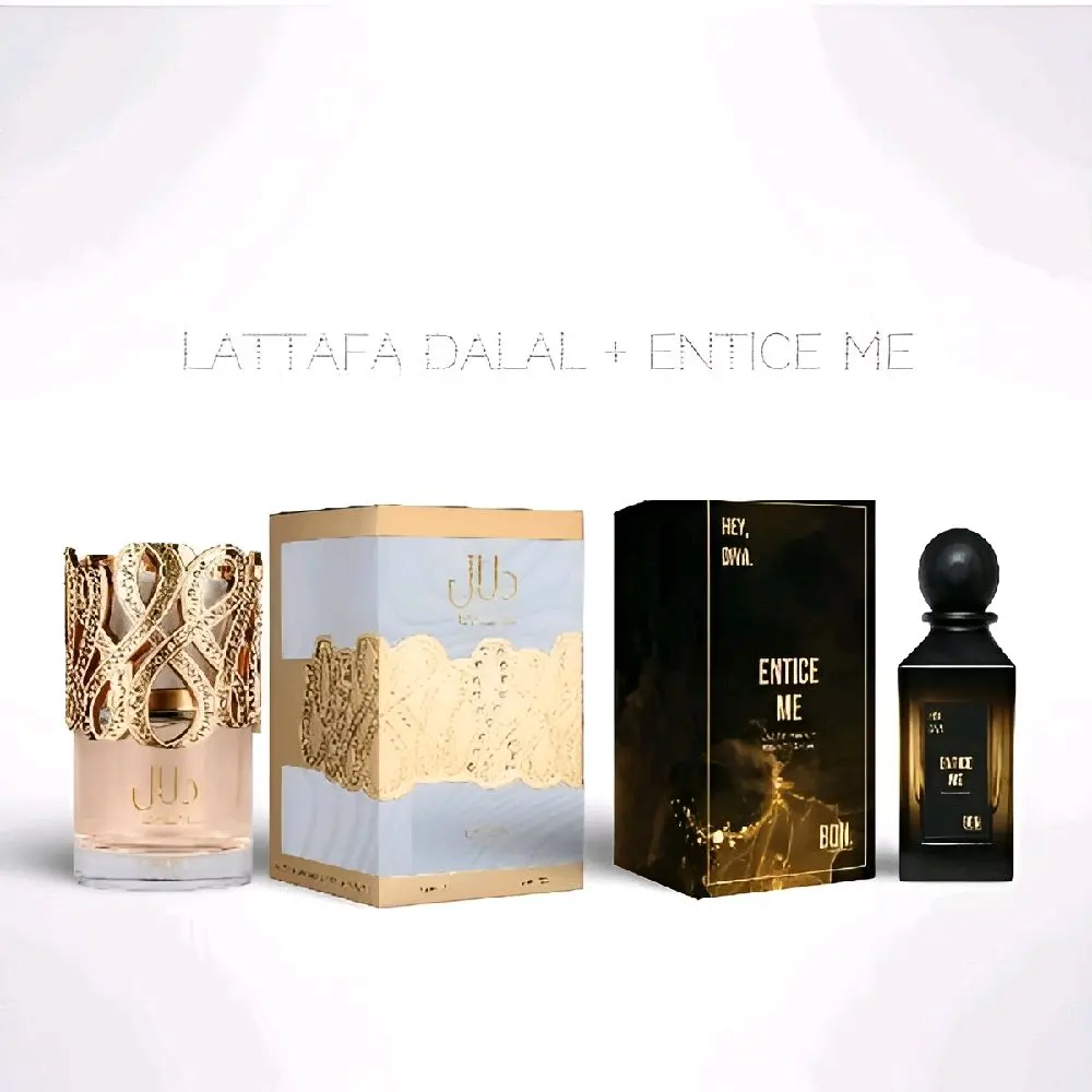Lattafa Dalal 100ml EDP + Bon. By Oudware Entice Me EDP 100ml Long Lasting perfume Bundle For Women - Womens Perfume Gift Bundle