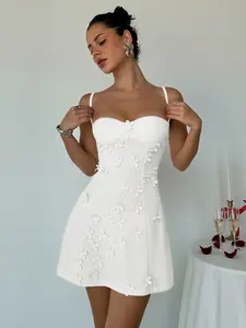 White Mini Dress: Floral Bodycon Cami for Parties & Summer