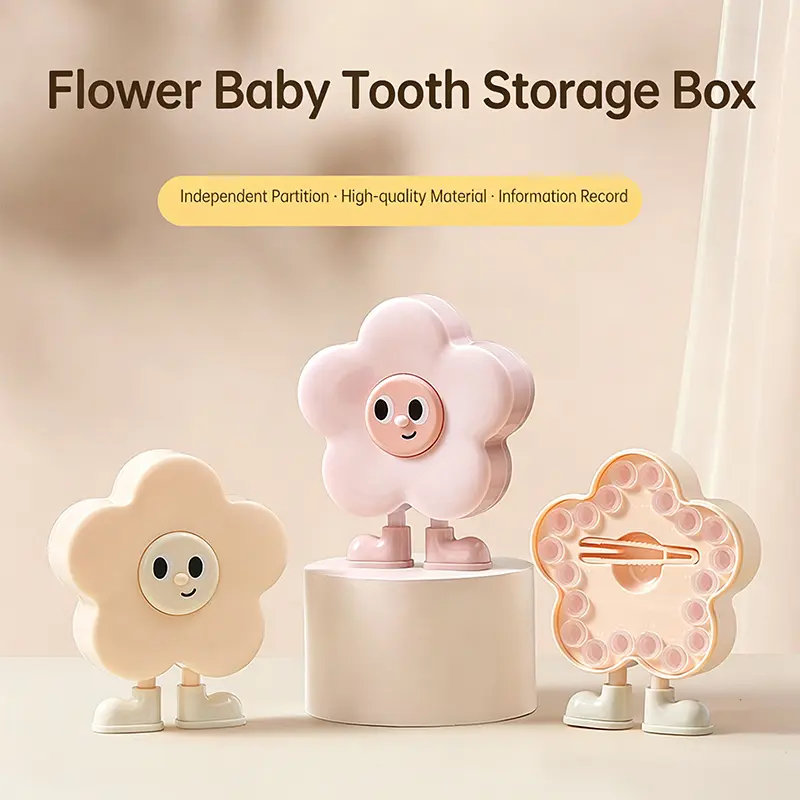 Cute Flower Milk Teeth Box, Airtight Anti-Oxidation Keepsake, Tooth Fairy Gift for Kids