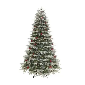 Puleo 6.5' Prelit Flocked Halifax Fir Tree