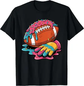 Football Drip WR Lineman QB RB DB Ice Cream Football Shirt Unisex T-Shirt Cotton Menswear Man Classic