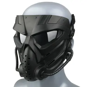 Reusable Adult Tactical Full Face Protection Mask - CE Certified, Impact-Proof, Transparent Mirror, Breathable Safety Shield - Motorcycle Helmet Liner Accessory for Military Enthusiasts, Outdoor Sports