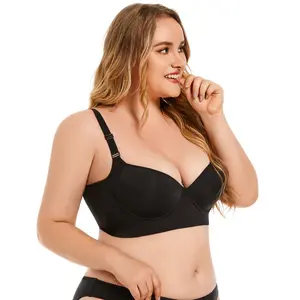 New-Plus Size Girls' Bra Comfortable Slimming Anti-Sagging Brasier Faja Mom Cozy Bra Brasier Conesponja Minimalist Womenswear Basic Brown Glitter Metallic Sequin Sparkly lady lingerie