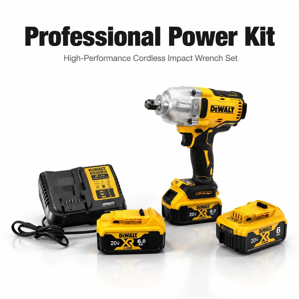 DEWALT DCF900 20V MAX XR Brushless Cordless High-Torque Impact Wrench Kit, 1/2 in Drive, 6.0Ah Battery & Charger for Automotive Repair & Mechanical Maintenance