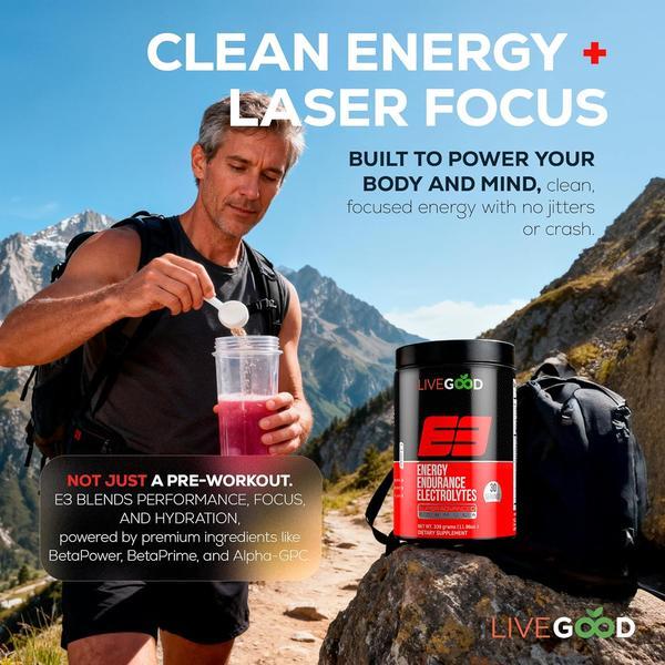 Energy Endurance Electrolyte Powder for Hydration with BCAAs for Muscle Strength Support 11.96oz