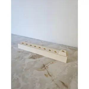 Minimalist Linear Hanukkah Menorah – Concrete Look