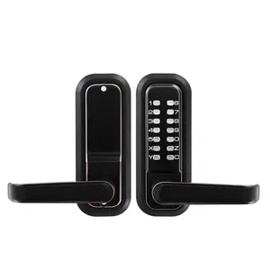 Mechanical Keyless Entry Door Lock With Push Button Keypad, 2.0 Code Upgrade, 4-7 Digit Access Codes, Single-Sided Entry Lock With Handle, Auto Locking Function, Weather Resistant For Indoor Or Outdoor Use, Oil-Rubbed Bronze