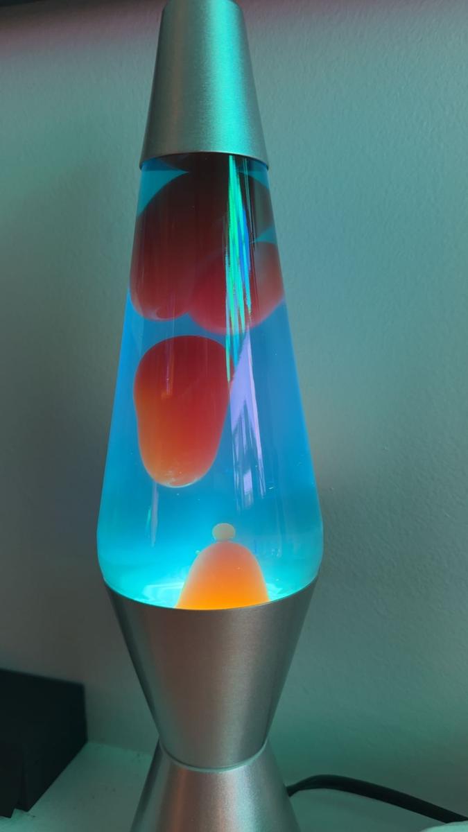 Item: Orange Lava, Blue Liquid and Silver Base