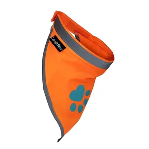 Orange Dog Bandana M Size Hi Visibility Reflective Blaze Orange Bandana for Medium Small Pets Safety Accessories for Walking Camping and Off Leash Exploration