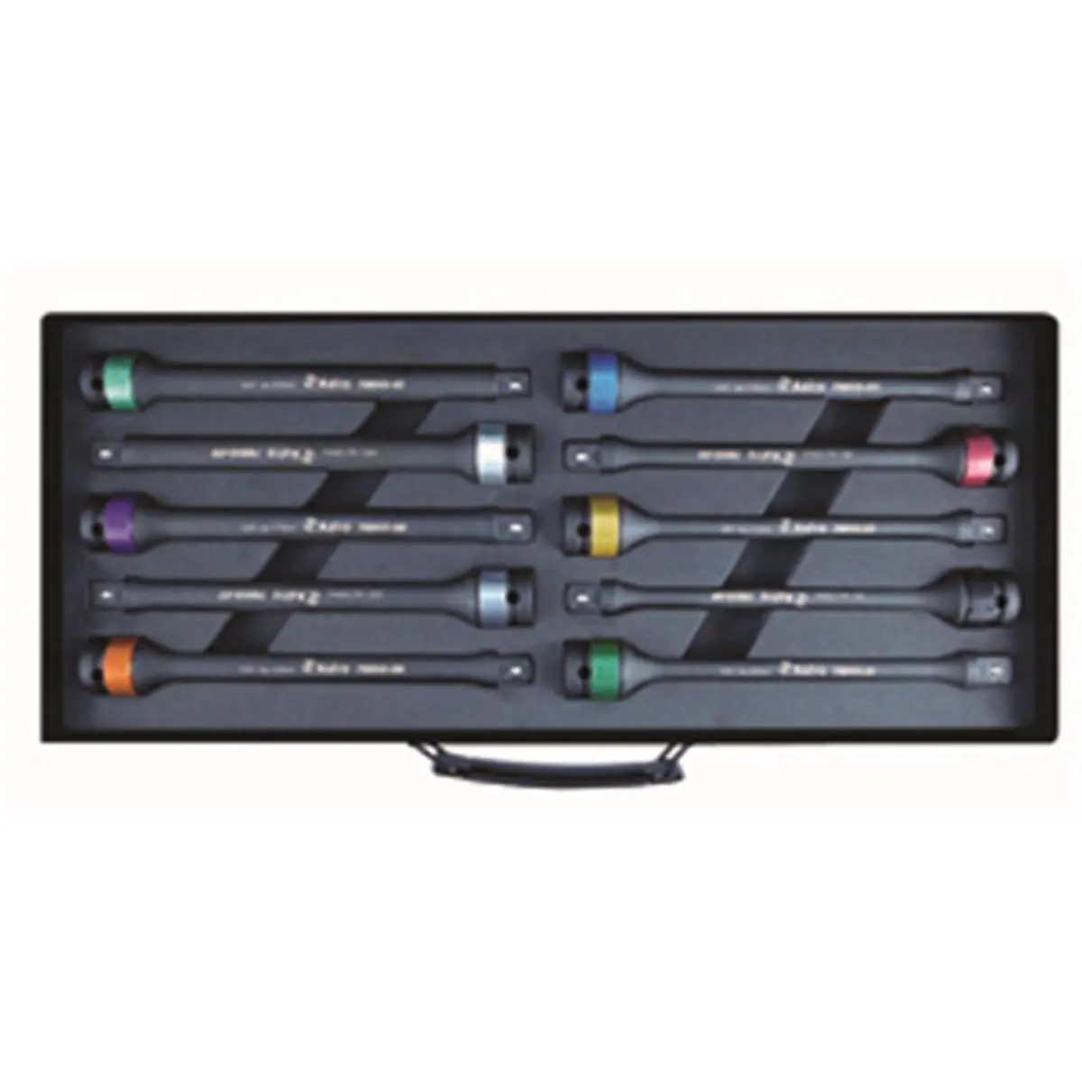 212 MAIN 10-Piece Cr-Mo Steel Extension Set - 1/2 in. Drive 8 in. Torque Limiting Bars, Color-Coded, 65-150 ft-lbs, Accurately Torque Wheel Nuts, Eliminate Impact Wrench Damage, Boost Efficiency for Cycling, 8 In. Torque Limiting Extension Bars
