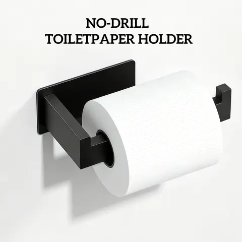 Auxmir Toilet Paper Holder,Self Adhesive Toilet Roll Holder Wall Mount, Premium Thicken SUS304 Stainless Steel, Rustproof No Drilling Toilet Tissue Holder for Bathroom Kitchen Washroom RV