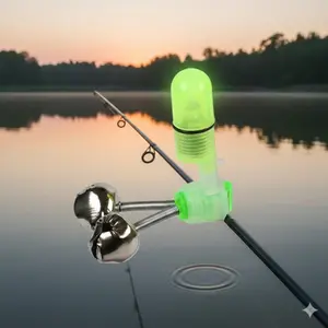 Night Fishing Bite Alarm with LED Light & Spiral Lock Rod Tip Design | Portable Fish Detection Alert for Saltwater & River Fishing | Professional Fishing Gear Upgrade Fishing Equipment