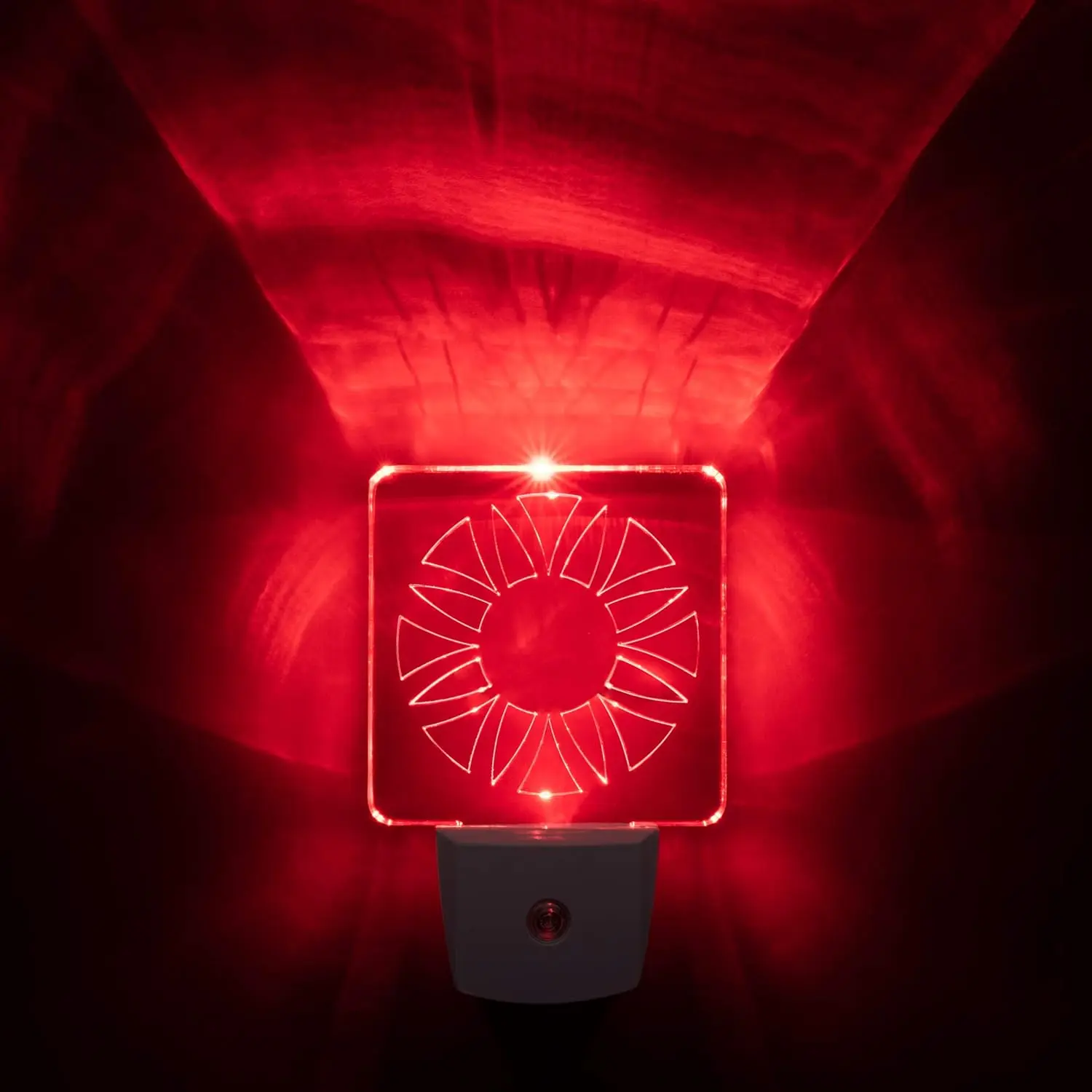 Red LED Dim Night Light for Bedrooms & Bathrooms [2 Pack] - BioRhythm Safe - (Circle)