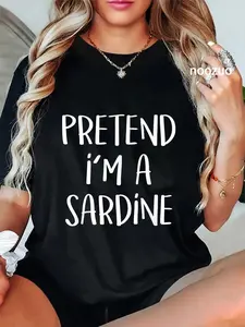 100% Cotton Pretend I'm A Sardine Costume Funny Fish Halloween Party T-Shirt