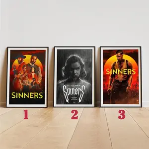 Customizing Unframed Sinners Movie Poster, Movies Fans Collectible Wall Art Home Decor Unique Gifts