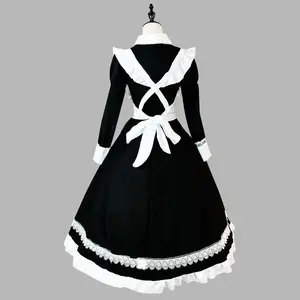 British Aristocratic Long-sleeved Maid Costume Anime Lolita Role Play Lingerie Dress Party Outfits Plus Size Black White Clothes