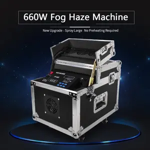 SHEHDS 660W Haze Machine with Flight Case Fogger Equipment DMX & Remote Control