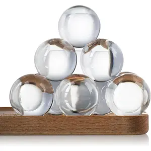 8pcs Clear Crystal Glass Balls 40mm Transparent Quartz Decorative Spheres for Home Table Decor