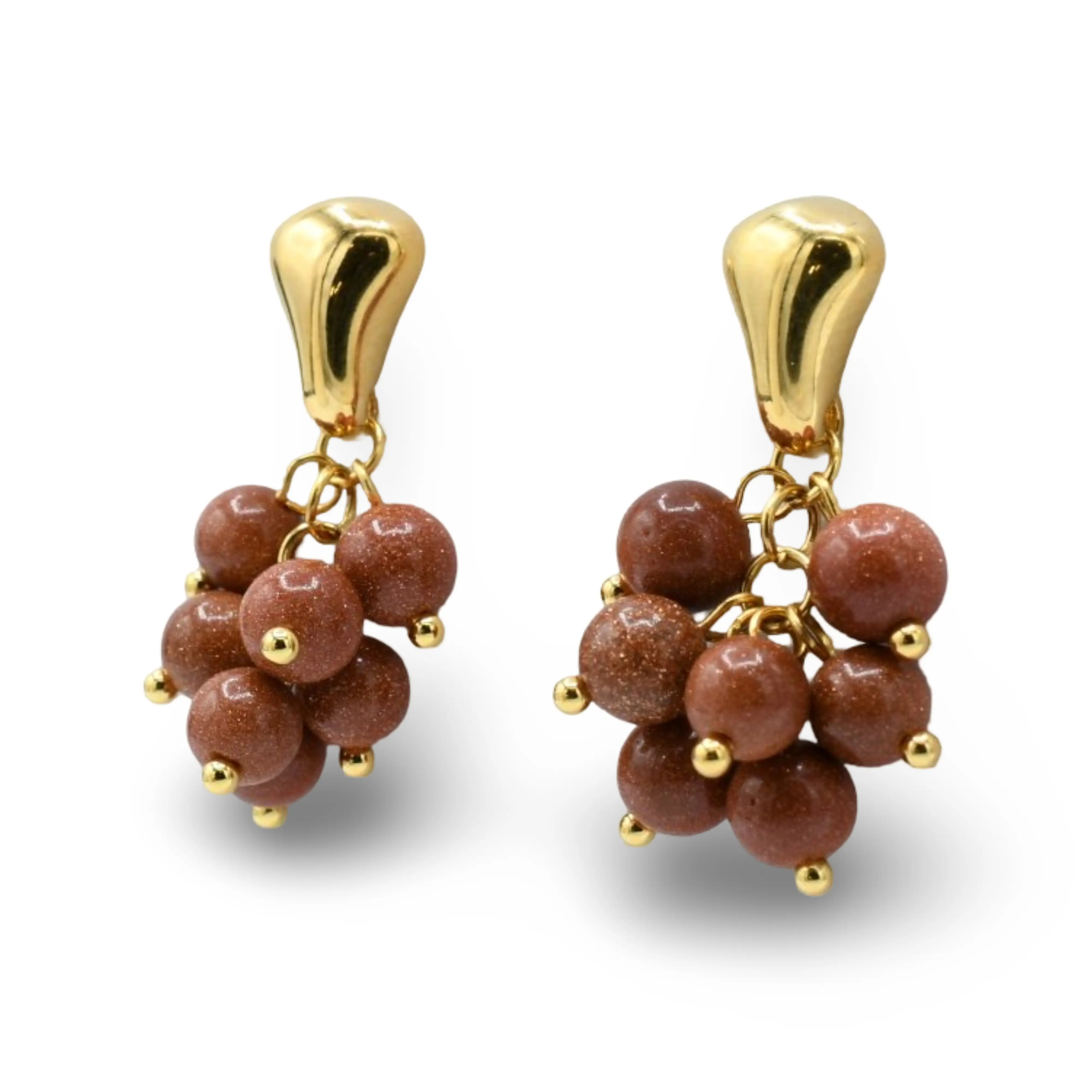 Venturina Earrings - Gold-Toned with Venturina Beads Design