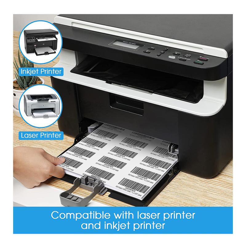 SJPACK 8.5" x 11" Sheet All-Purpose Self-Adhesive Labels, 1" X 2-5/8" a Label White, Pack of 25 Sheets Compatible with Laser/Inkjet Printer Customization Permanent