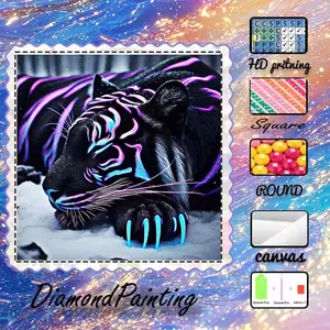 DIY 5D velvet cloth diamond painting kit, AB diamonds, fairy dust diamonds, crystal diamonds black panther, fluorescent, claw diamond embroidery, special process diamond art kit, wall decor, gift for family, loved ones, and friends.