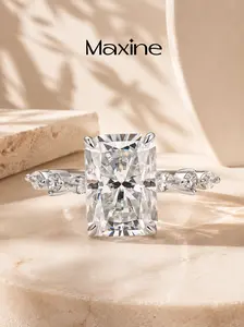 Maxine 3.5ct Radiant Cut Engagement Ring,Available in Lab-Created Moissanite,2026 Bride Wedding Affordable Luxury,Elegant Fashion Jewelry,Tarnish-resistant Gold Plated,Travel-friendly Ring