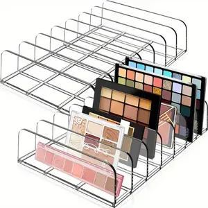 Eyeshadow Palette Makeup Organizer, 7 Section Eyeshadow Storage Holder, Cosmetic Organizer for Vanities, Bathroom Countertop, Cabinets, Transparent