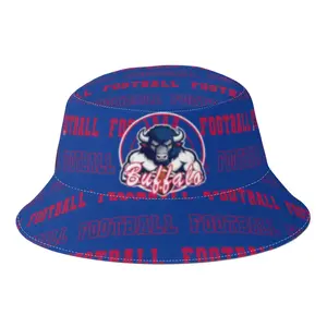 Buffalo Football Print Bucket Hat Suitable for Football Fan - Lightweight Reversible Sun Hat, Machine Washable Unisex Hat for &, Wide Brim for Fishing, Hiking, Camping, Outdoor Activities
