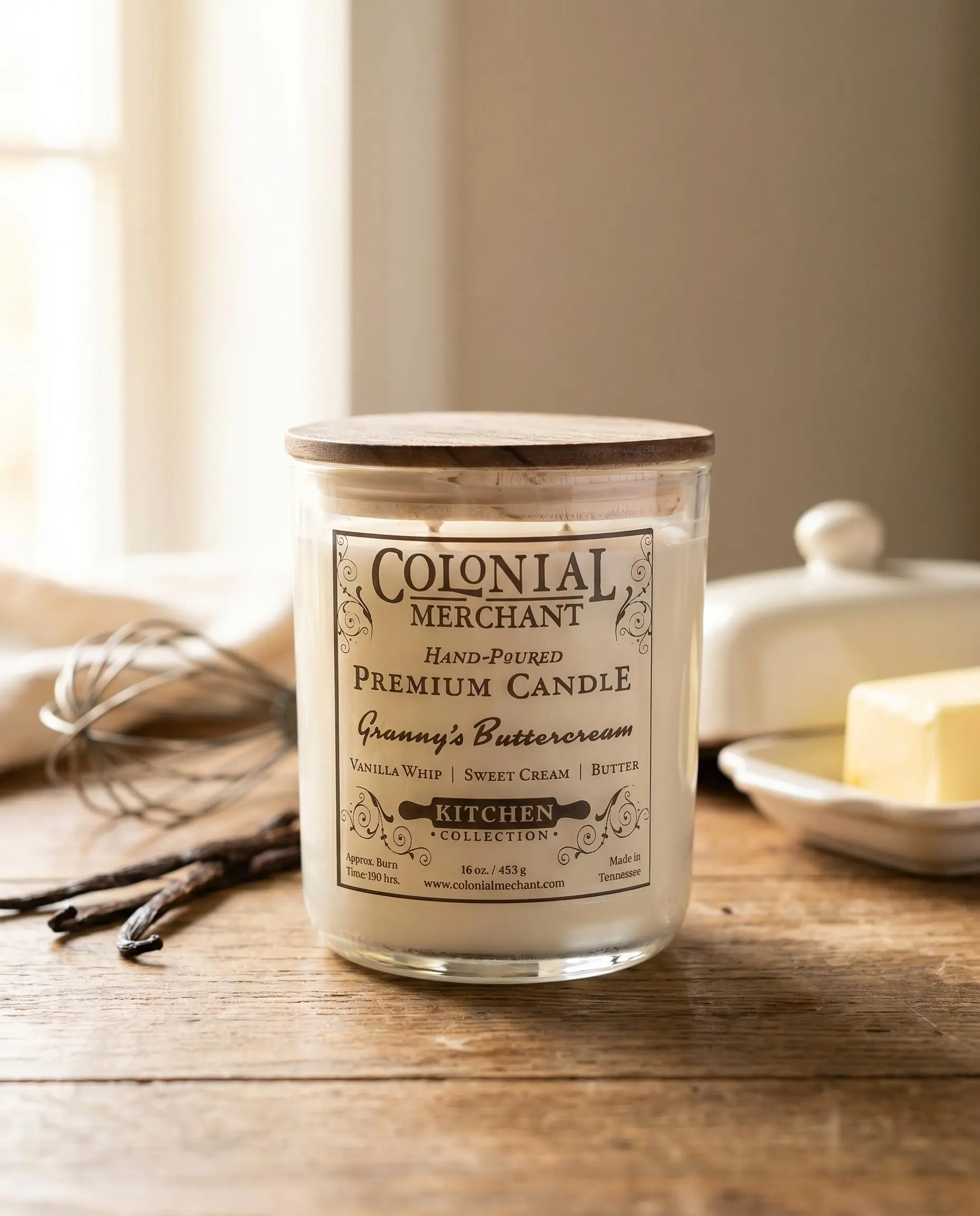Granny's Buttercream 16 oz. Duo-Wick Merchant Candle | Apricot Coconut Wax | 100+ Hour Burn | Phthalate-Free | Hand-Poured in Tennessee