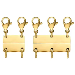 Necklace Separator for Layering Multi Necklace Layering Clasp Gold and Silver Magnetic Necklace Clasp for Layered Look, Necklace Connectors for Multiple Necklaces