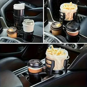 Multifunctional 2-in-1 Expandable Vehicle Cup Holder, Adjustable 5.91 in Dual Drink Storage, Durable Plastic Automotive Accessory for Easy Beverage Access & Secure Fit, Multifunctional Cup Holder