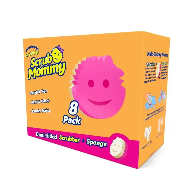 (8-Pack)Scrub Mommy Sponges Set-Variety Colors-Scratch-Free Multipurpose Dish Sponge - Odor Resistant Kitchen Sponge