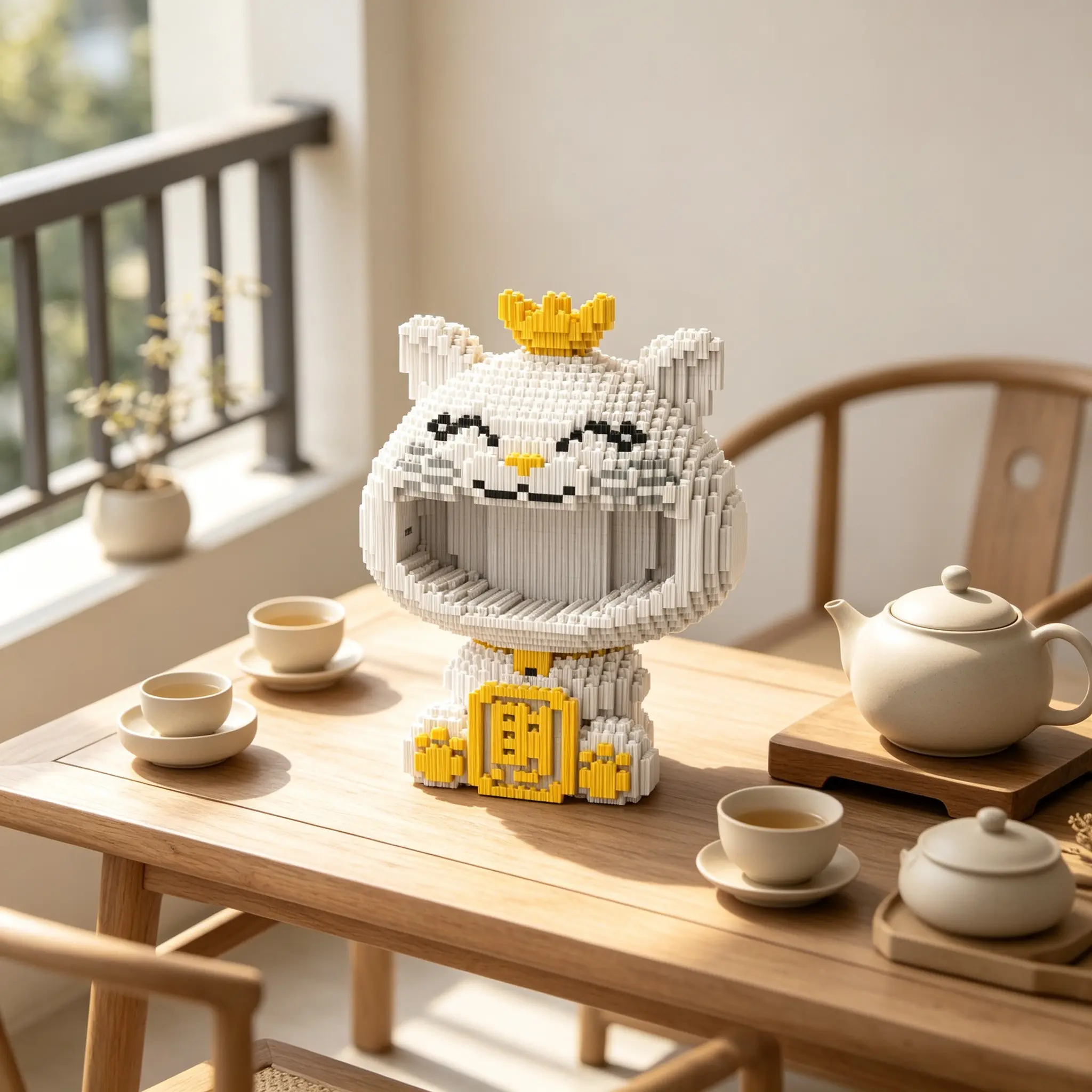 3D Puzzle Cat Building Block Ornament, Home Office Decor, Party Decoration, Ideal Gift, Handmade Craft, Fine Carving, Lightweight Statue