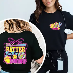 Softball Mom Shirt, Retro Softball Batter Batter Swing Shirt Checkered Softball Coquette Shirt, Game Day Softball Shirt, Game Day Matching Family Shirts