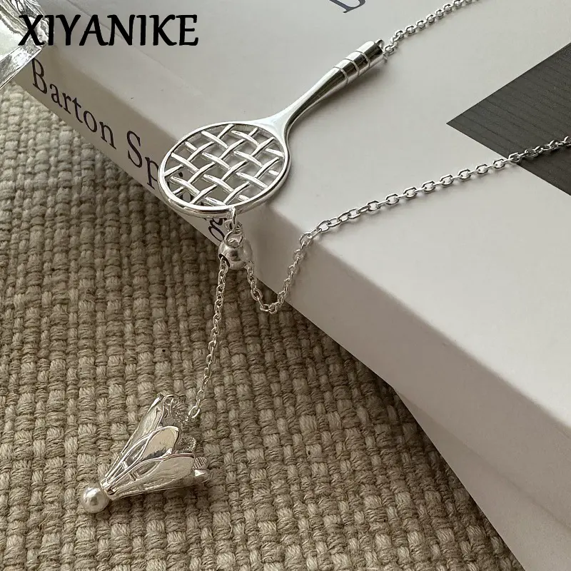 Unique Tennis Racket Pendant Necklaces For Women Lady New Fashion Adjustable Chain Jewelry Gift Party Daily