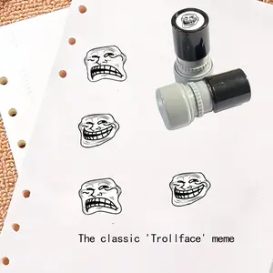 Trollface Emoji Stamp for Fun and Mischief, Popular Internet Meme Expression, Ideal for Crafts, Scrapbooking, Card Making, Personalizing Gifts and Creative Projects, Mischievous Sentiment