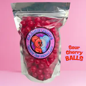 1lb Sour Cherry Balls | Classic Sour Cherry Candies | Favorite Cherry Candy Chew Treat | Sweet Cherry Snack